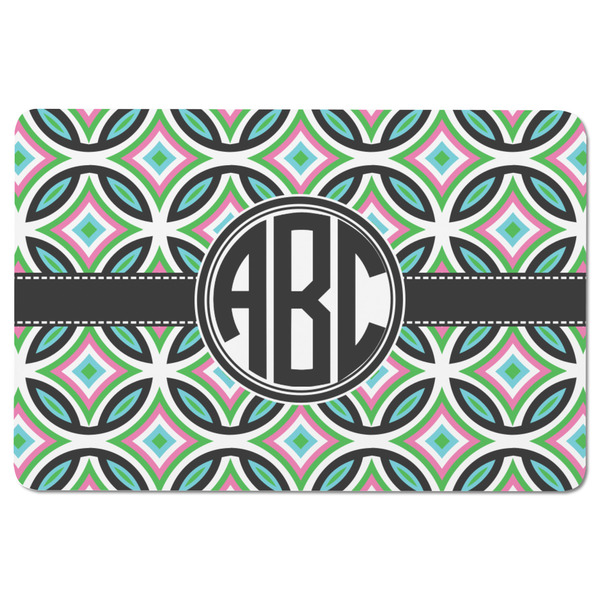 Geometric Circles Rectangular Fridge Magnet - FRONT