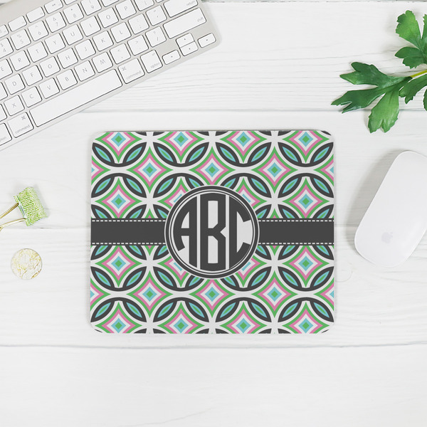 Geometric Circles Rectangular Mouse Pad - LIFESTYLE 2