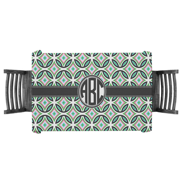 Custom Geometric Circles Tablecloth - 58"x58" (Personalized)