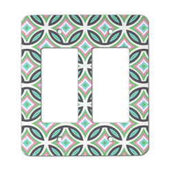 Geometric Circles Rocker Style Light Switch Cover - Two Switch