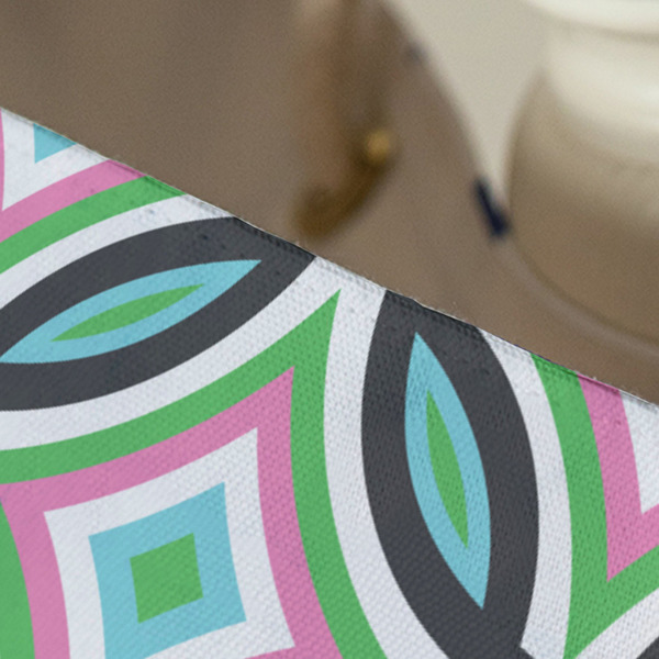 Geometric Circles Large Rope Tote - Close Up View