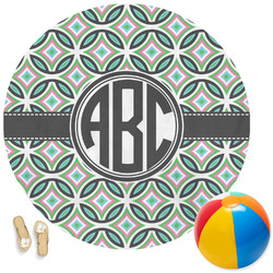 Geometric Circles Round Beach Towel (Personalized)