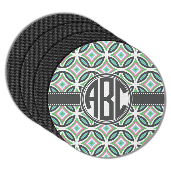 Geometric Circles Round Coaster Rubber Back - Main