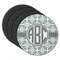 Geometric Circles Round Rubber Backed Coasters - Set of 4 (Personalized)