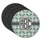 Geometric Circles Round Rubber Backed Coasters - Set of 4 (Personalized)