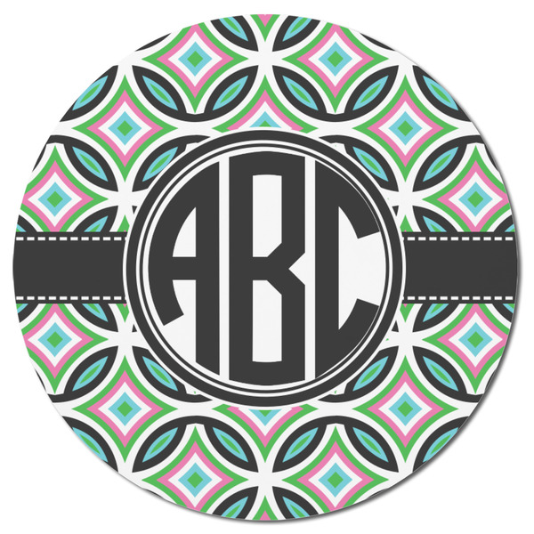 Geometric Circles Round Fridge Magnet - FRONT