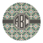 Geometric Circles Round Linen Placemat (Personalized)