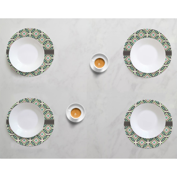 Geometric Circles Round Linen Placemats - LIFESTYLE (set of 4)