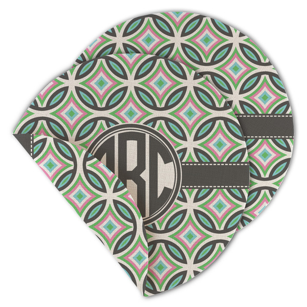 Geometric Circles Round Linen Placemats - MAIN (Double-Sided)