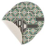 Geometric Circles Round Linen Placemat - Single Sided - Set of 4 (Personalized)