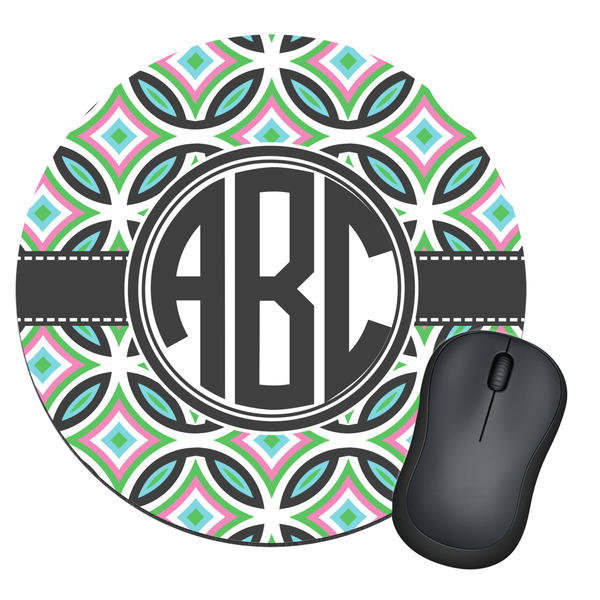 Custom Geometric Circles Round Mouse Pad (Personalized)