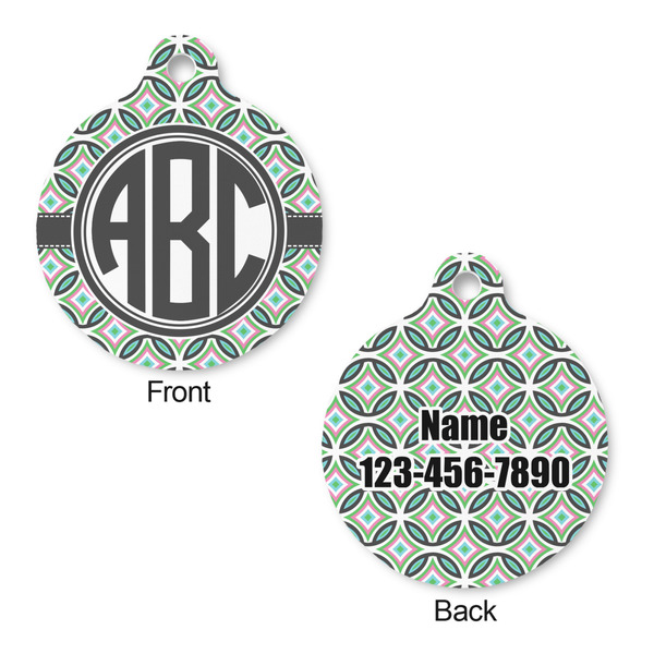Geometric Circles Round Pet ID Tag - Large - Approval