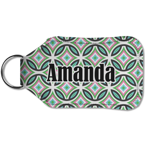 Geometric Circles Sanitizer Holder Keychain - Small (Back)