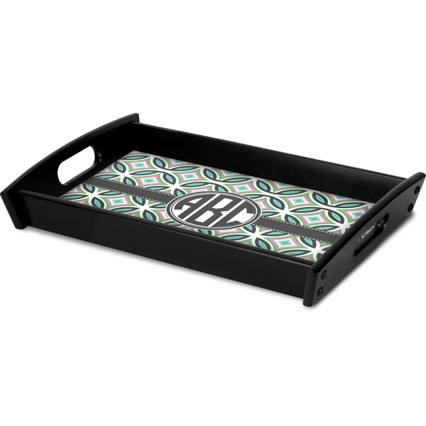 Geometric Circles Serving Tray Black - Corner