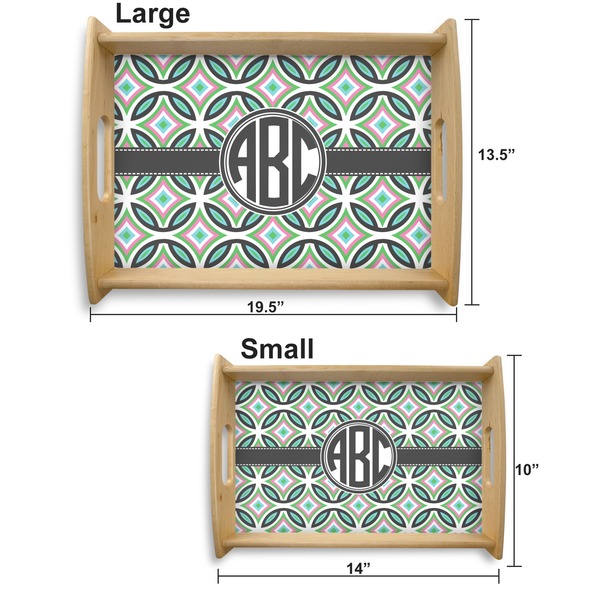 Geometric Circles Serving Tray Wood Sizes