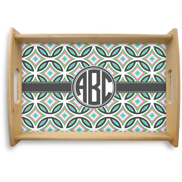 Custom Geometric Circles Natural Wooden Tray - Small (Personalized)