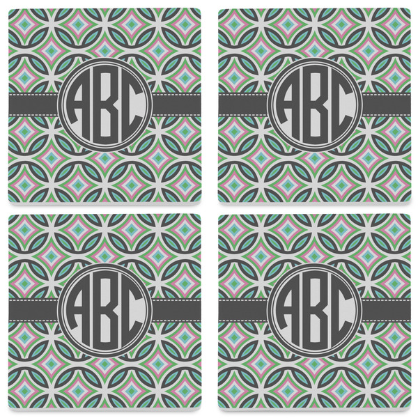 Geometric Circles Set of 4 Sandstone Coasters - See All 4 View