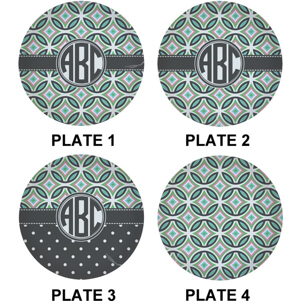 Geometric Circles Set of Lunch / Dinner Plates (Approval)