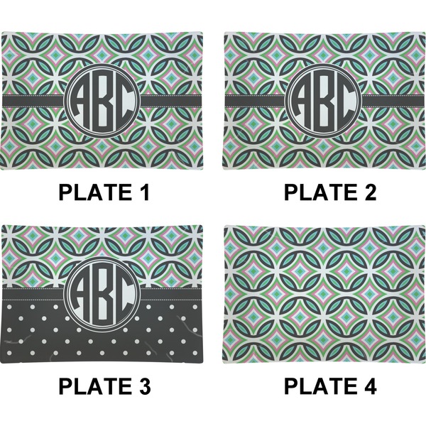 Geometric Circles Set of Rectangular Appetizer / Dessert Plates (Approval)
