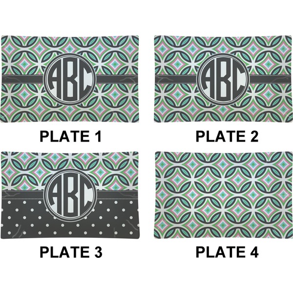 Geometric Circles Set of Rectangular Dinner Plates (Approval)