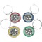 Geometric Circles Wine Charms (Set of 4) (Personalized)