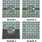 Geometric Circles Set of Square Dinner Plates (Approval)