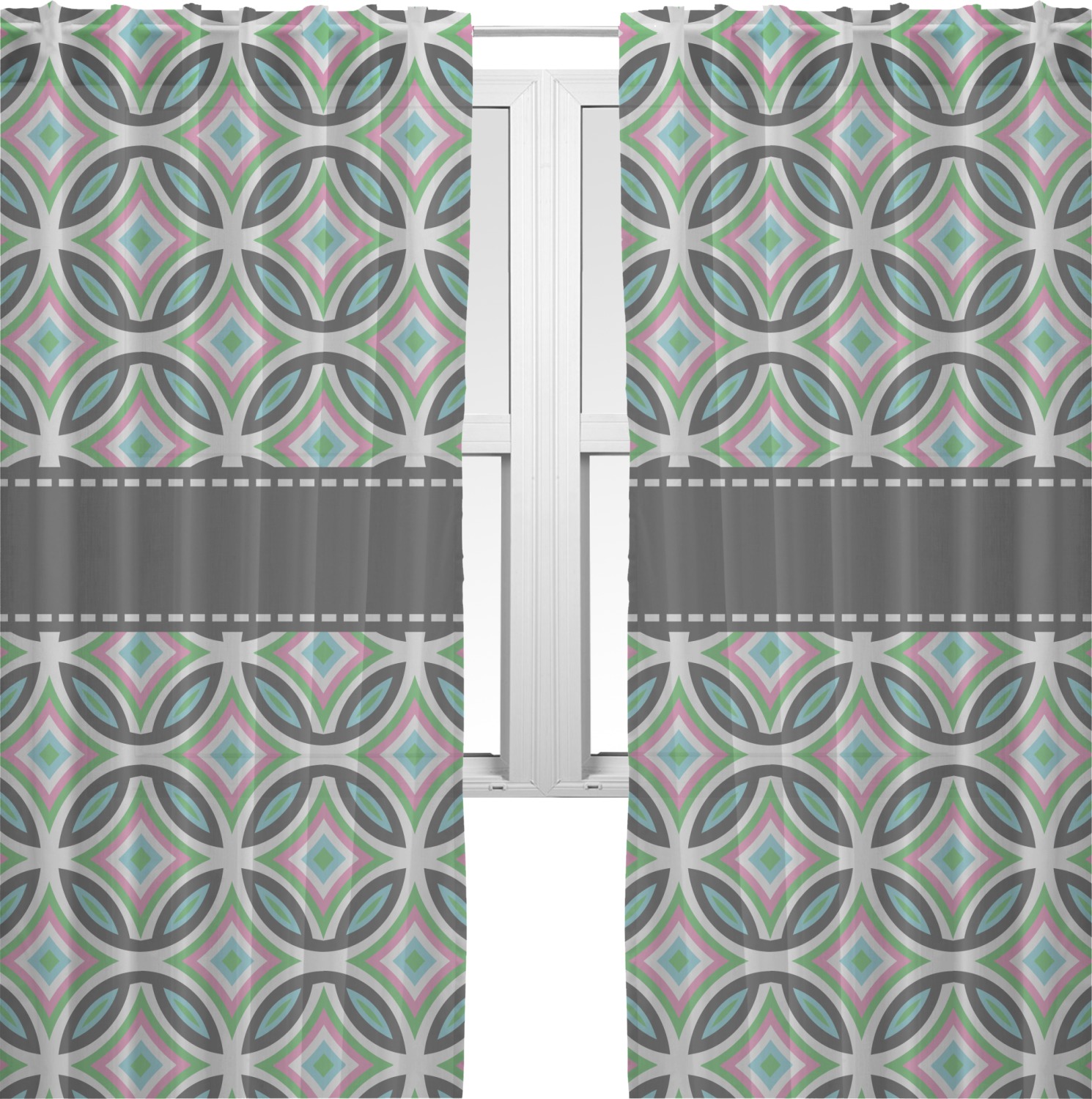 Geometric Circles Sheer Curtains