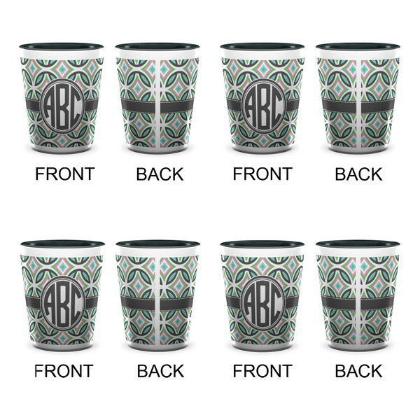Geometric Circles Shot Glassess - Two Tone - Set of 4 - APPROVAL