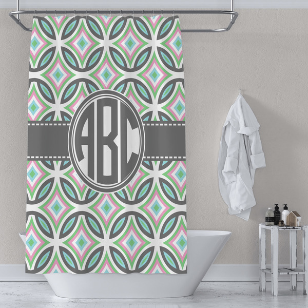 Geometric Circles Shower Curtain Lifestyle
