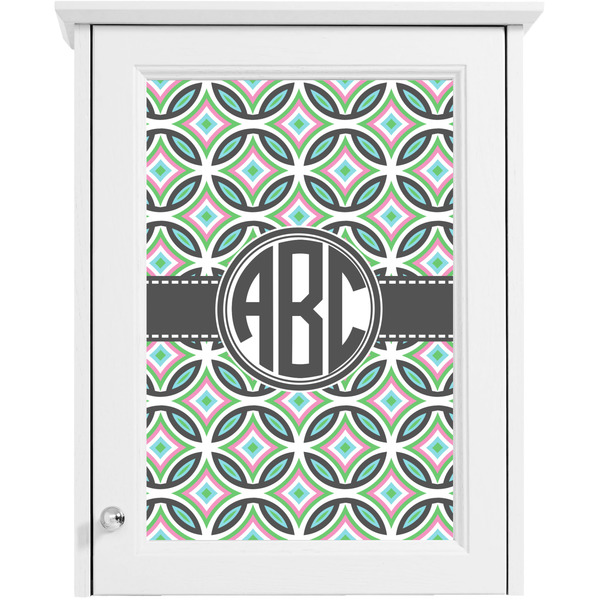 Geometric Circles Single White Cabinet Decal