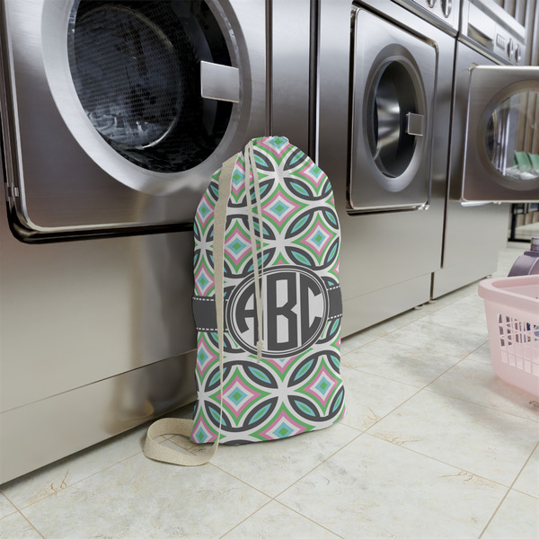 Geometric Circles Small Landry Bag - In Context