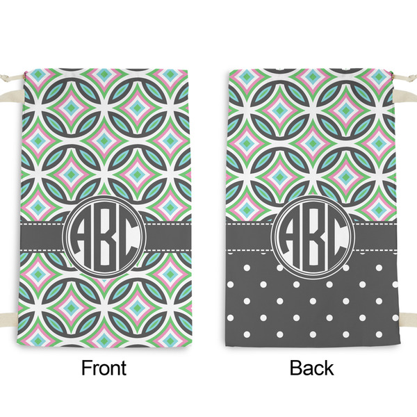 Geometric Circles Small Laundry Bag - Front & Back View