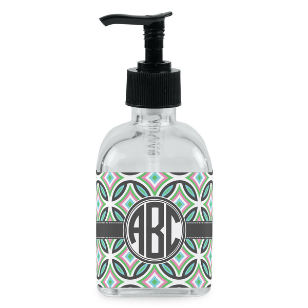Custom Geometric Circles Glass Soap & Lotion Bottle - Single Bottle (Personalized)