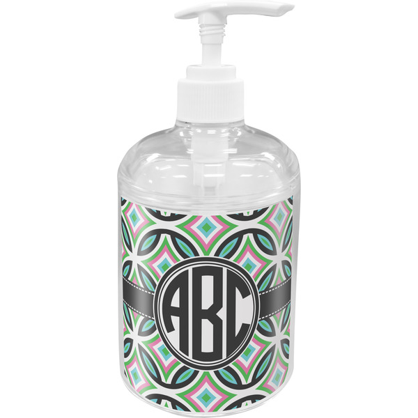 Custom Geometric Circles Acrylic Soap & Lotion Bottle (Personalized)