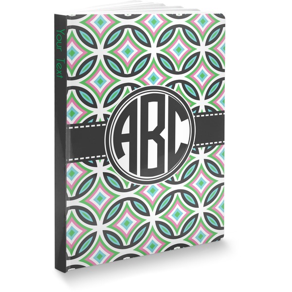 Custom Geometric Circles Softbound Notebook (Personalized)