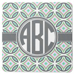 Geometric Circles Square Rubber Backed Coaster (Personalized)