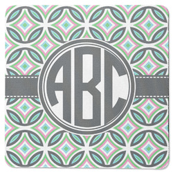 Geometric Circles Square Rubber Backed Coaster (Personalized)