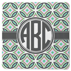 Geometric Circles Square Rubber Backed Coaster (Personalized)