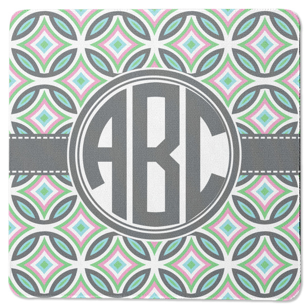 Geometric Circles Square Coaster Rubber Back - Single