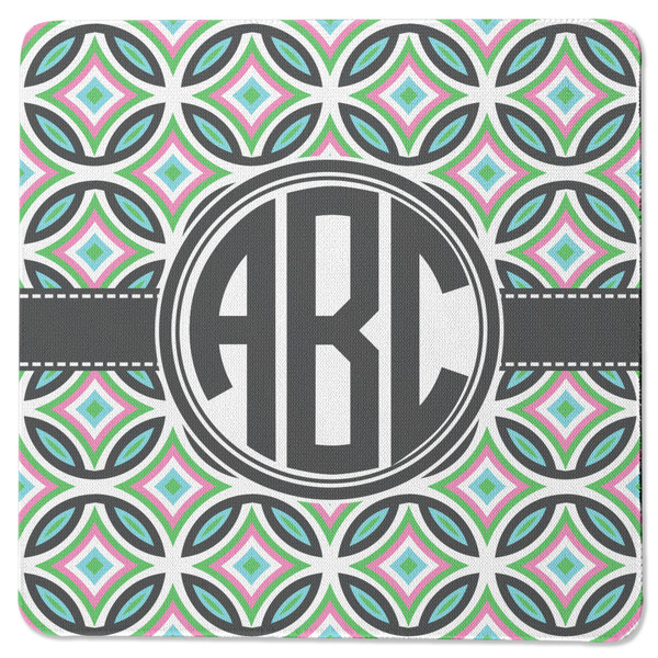 Geometric Circles Square Coaster Rubber Back - Single