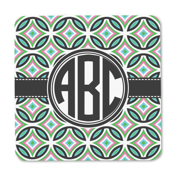 Geometric Circles Square Fridge Magnet - FRONT