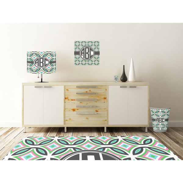 Geometric Circles Square Wall Decal Wooden Desk