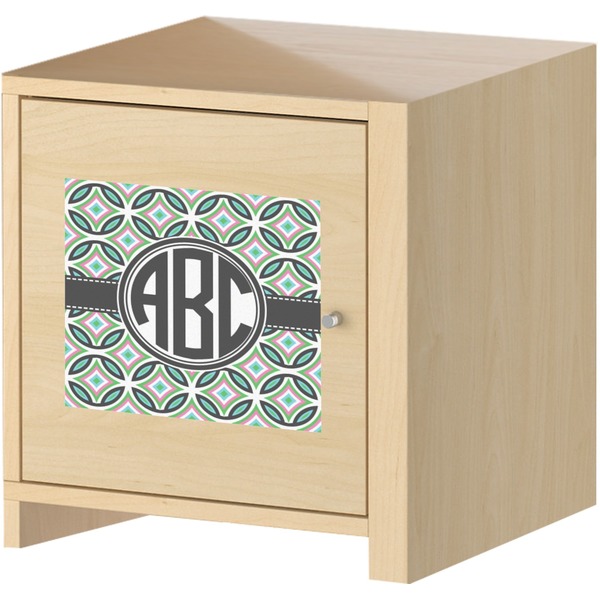 Geometric Circles Square Wall Decal on Wooden Cabinet