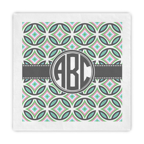 Custom Geometric Circles Decorative Paper Napkins (Personalized)