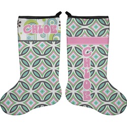 Geometric Circles Holiday Stocking - Double-Sided - Neoprene (Personalized)