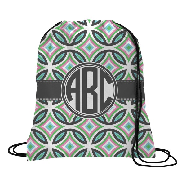 Custom Geometric Circles Drawstring Backpack - Large (Personalized)