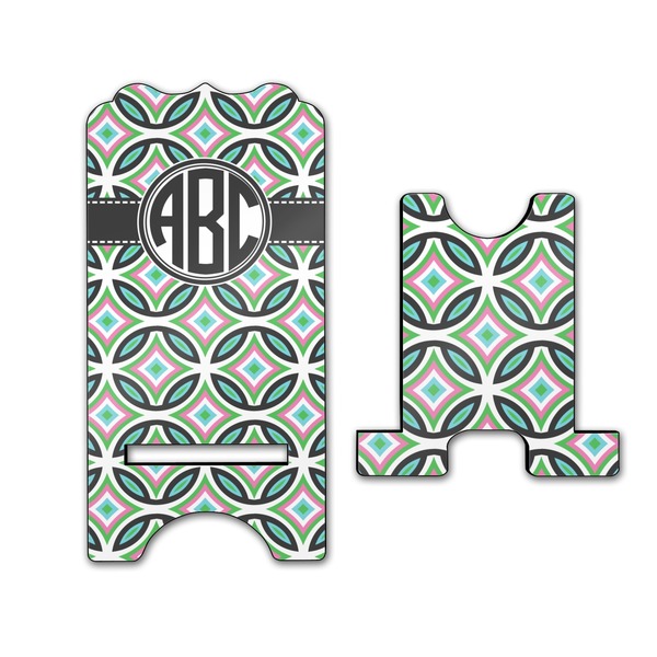 Geometric Circles Stylized Phone Stand - Front & Back - Large