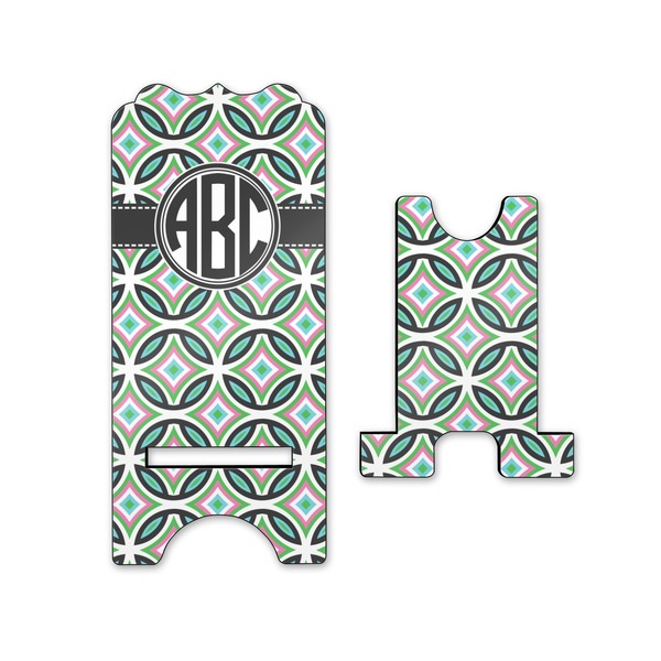 Geometric Circles Stylized Phone Stand - Front & Back - Small