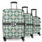 Geometric Circles 3 Piece Luggage Set - 20" Carry On, 24" Medium Checked, 28" Large Checked (Personalized)