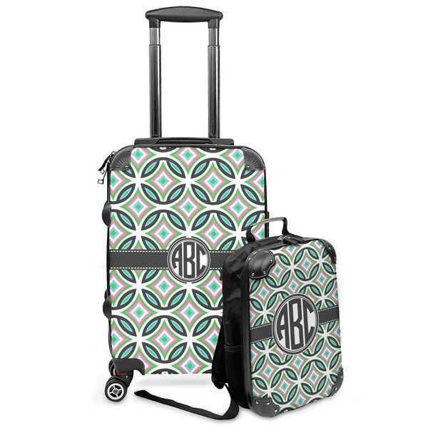 Custom Geometric Circles Kids 2-Piece Luggage Set - Suitcase & Backpack (Personalized)